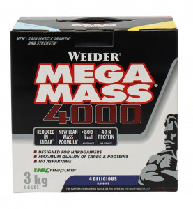 Гейнер Weider Mega Mass 4000 3000 грамм