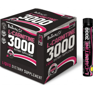 L-карнитин Biotech USA L-Carnitine 3000 мг 20 ампул x 25 мл