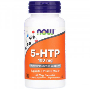 5-гидрокситриптофан Now Foods 5-HTP 100 мг 60 капсул