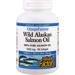 Natural Factors Wild Alaskan Salmon Oil 1000 мг Softgels 90 капсул