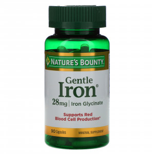 Железо Nature's Bounty Gentle Iron 28 мг 90 капсул