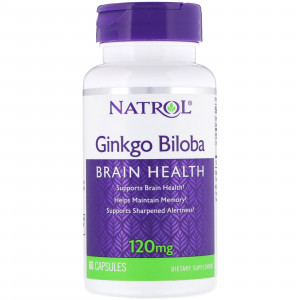 Гинкго билоба Natrol Ginkgo Biloba 120 мг 60 таблеток