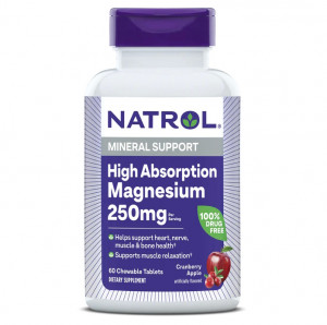 Магний Natrol High Absorption Magnesium 250 мг Chewable 60 жевательных таблеток