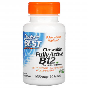 Витамин B12 Doctor's Best Chewable Fully Active B12 1000 мкг 60 таблеток
