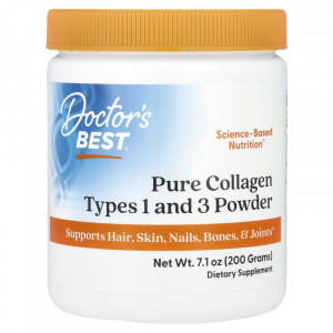 Коллаген 1 и 3 типа Doctor's Best Pure Collagen Types 1 and 3 Powder 200 грамм