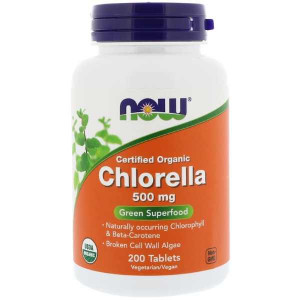 Now Foods Certified Organic Chlorella 500 мг 200 таблеток