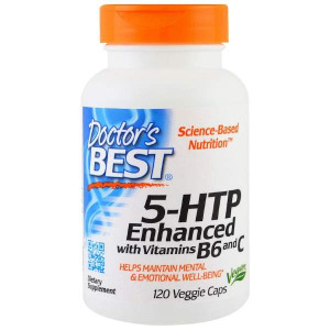 5-гидрокситриптофан Doctor's Best 5-HTP Enhanced with Vitamins B6 and C 120 капсул