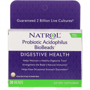 Natrol Probiotic Acidophilus 2 Billion BioBeads 30 капсул