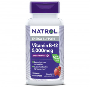 Витамин B12 Natrol Vitamin B-12 5000 мкг Fast Dissolve 100 таблеток