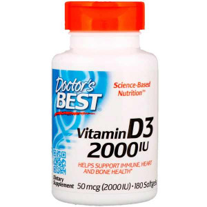Doctor's Best Vitamin D3 2000 IU Softgels 180 капсул