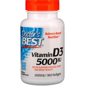 Doctor's Best Vitamin D3 5000 IU Softgels 360 капсул