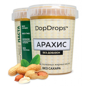 DopDrops Протеиновая паста Арахис Без добавок (1000 гр.)