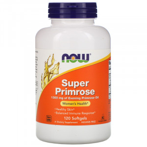 Масло примулы вечерней Now Foods Super Primrose 1300 мг Softgels 120 капсул