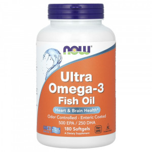Омега 3 Now Foods Ultra Omega-3 Fish Oil Softgels 180 капсул