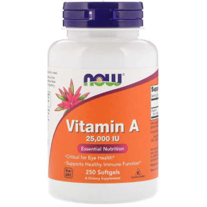 Витамин А Now Foods Vitamin A 25000 IU Softgels 250 капсул