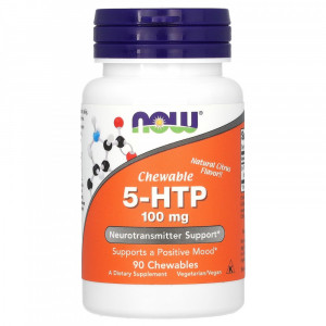 5-гидрокситриптофан Now Foods 5-HTP 100 мг Chewable 90 жевательных таблеток