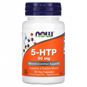 5-гидрокситриптофан Now Foods 5-HTP 50 мг 30 капсул