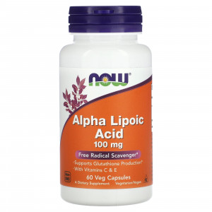 АЛК Now Foods Alpha Lipoic Acid 100 мг 60 капсул