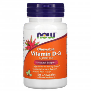 Now Foods Chewable Vitamin D-3 5000 IU 120 таблеток