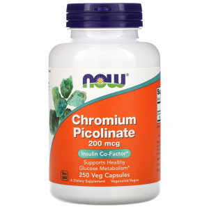 Пиколинат хрома Now Foods Chromium Picolinate 200 мкг 250 капсул