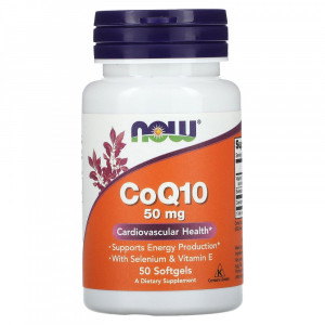 Коэнзим Q10 + селен и витамин E Now Foods CoQ10 50 мг Softgels 50 капсул
