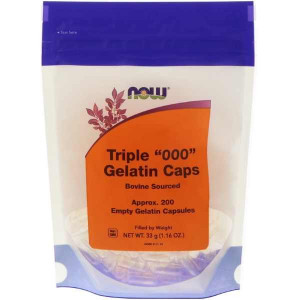 Now Foods Triple «000» Gelatin Caps Empty 200 капсул