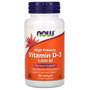 Витамин D3 Now Foods Vitamin D-3 1000 IU Softgels 180 капсул