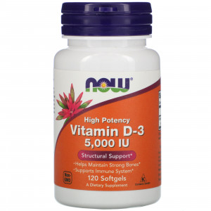 Витамин D3 Now Foods Vitamin D-3 5000 IU Softgels 120 капсул