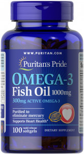 Омега 3 Puritan's Pride Omega-3 Fish Oil 1000 мг 100 капсул