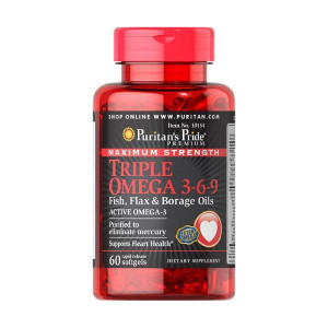 Puritans Pride Triple Omega 3-6-9 Softgels 60 капсул