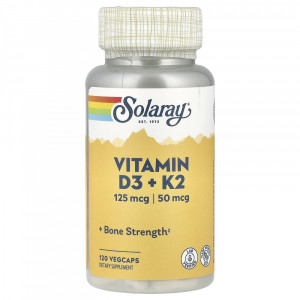 Витамины D3 и K2 Solaray Vitamin D3 + K2 120 капсул