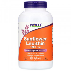 Подсолнечный лецитин Now Foods Sunflower Lecithin 1200 мг Softgels 200 капсул