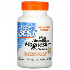 Doctor's Best Magnesium 100% Chelated 100 мг 120 таблеток