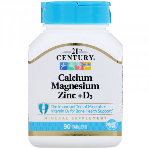 Кальций, магний, цинк и витамин D3 21st Century Calcium Magnesium Zinc D3 90 таблеток