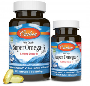 Омега 3 Carlson Labs Super Omega-3 Gems Softgels 100 + 30 капсул
