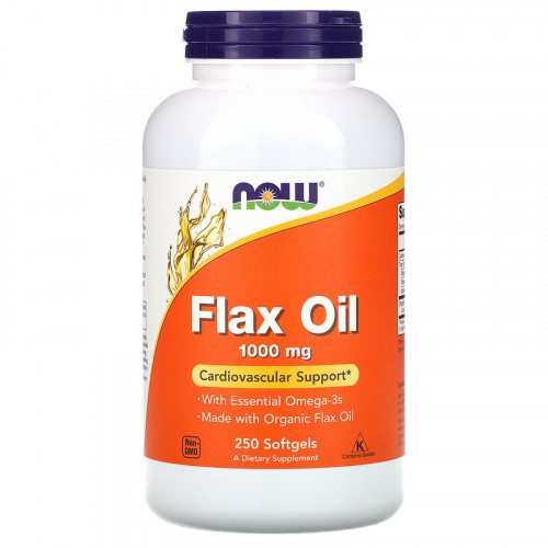 Now Foods Flax Oil Essential Omega-3's 1000 мг Softgels (250 капс.)