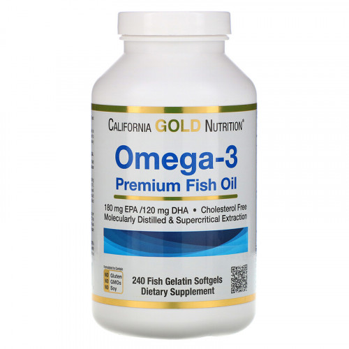 California Gold Nutrition Omega-3 Premium Fish Oil Softgels (240 капс.)
